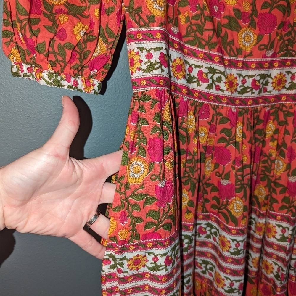 NEW. NWT. Mille Resort & Travel Floral cotton dress. Women's size XS. - Picture 10 of 11